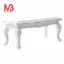 1 / 12 Nhà búp bê Nội thất thu nhỏ Cà phê bằng gỗ viền sóng / Bàn cuối - Trắng