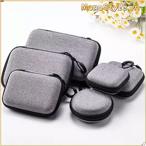 MONOSTYLE 1 Cái Tai Nghe Dây Kéo, Túi Bảo Quản EVA Di Động Mini, Phụ Kiện Kỹ Thuật Số Tai Nghe / Điện Thoại / Cáp Sạc Cho Túi Airpod Túi Đựng