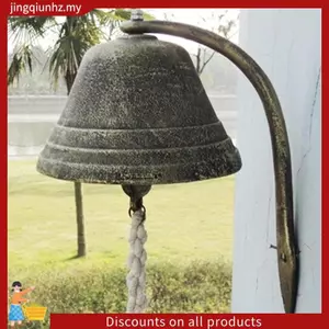 1 Chiếc Lớn Vintage Gang Chuông Cửa Chuông Wrought Sắt Trang Trí Tường Mặt Dây Chuyền Nhà Vườn Hiên Nhà Lục Lạc Trang Trí