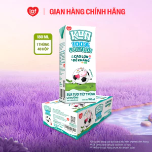 100% sữa tươi KUN có đường thùng 48 hộp x 180ml
