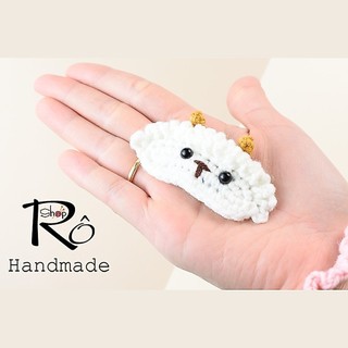 Kẹp tóc con cừu bông dễ thương cho nữ và bé gái 6cm |Cặp tóc mái len Handmade  |Shop Rô Handmade
