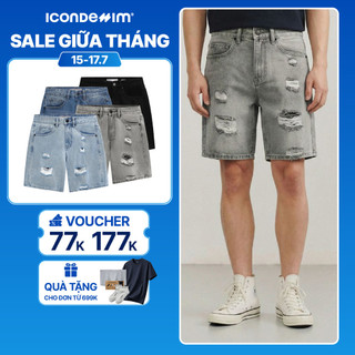 Quần Short Nam ICONDENIM Orgnls Raw Edge Shorts Form Loose QSID0262