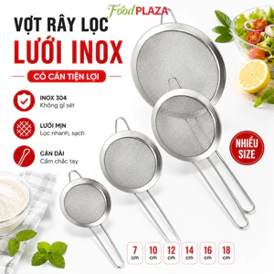 Vợt Rây Lọc Lưới Inox Có Cán Chất Liệu Bền Bỉ