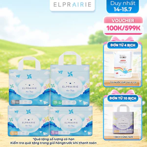 Combo 4 Tã/Bỉm Quần ELPRAIRIE Air Thin Nội Địa Hàn Siêu Mỏng Thấm Hút, Mềm Mại Chống Hăm Size L-XL-XXL Cho Bé Từ 9-15Kg