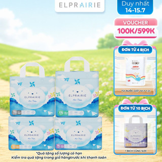 Combo 4 Tã/Bỉm Quần ELPRAIRIE Air Thin Nội Địa Hàn Siêu Mỏng Thấm Hút, Mềm Mại Chống Hăm Size L-XL-XXL Cho Bé Từ 9-15Kg