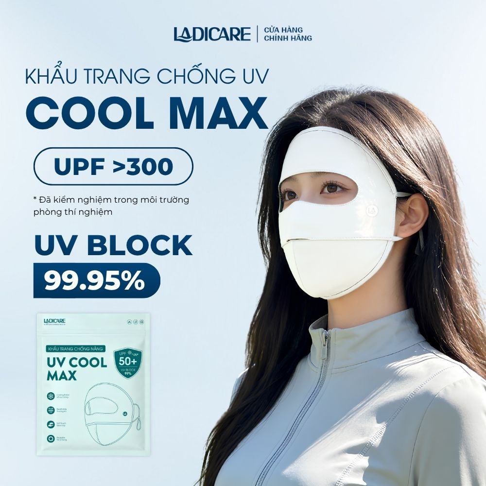 [QUÀ TẶNG ĐƠN TỪ 149K]  Khẩu Trang UV Full Face LADICARE Chống Nắng, UV UPF50+ Kháng Khuẩn Chống Bụi Vải Lạnh Thoáng Khí
