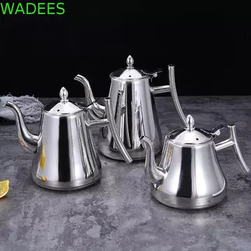 Ấm đun nước cà phê WADEES, Ấm trà vàng / bạc có thể tháo rời có bộ lọc, Thanh lịch có nắp Tay cầm thoải mái Ấm đun nước dày có bộ lọc Sử dụng trong gia đình