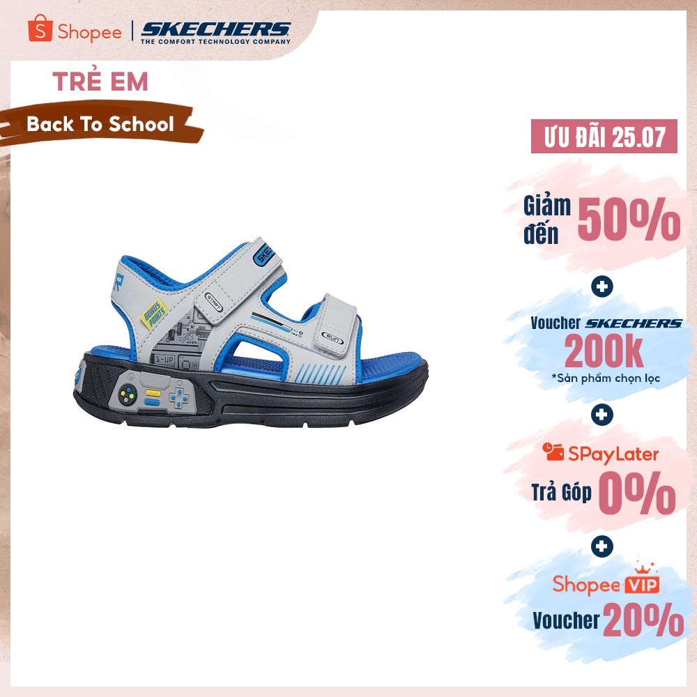 Xăng Đan/Dép Bé Trai Skechers Power Splash Hydro Gamer - 402271L-GYBK