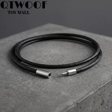 Vòng cổ dây da QTWOOF, Mặt dây chuyền DIY Vòng cổ dây bện màu đen, Cổ điển có khóa 45cm Dây chuyền dây chống nước Dây chuyền dây chuyền nam nữ