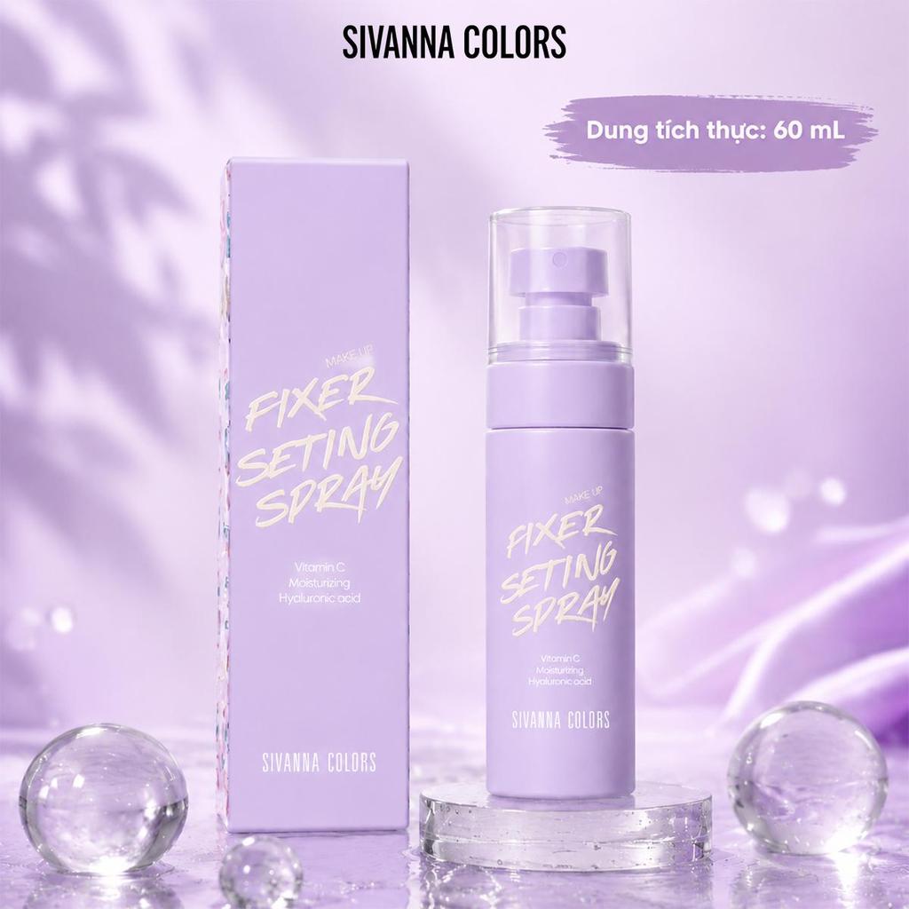 Sivanna Colors Xịt dưỡng ẩm Xịt sửa chữa Mực điều hòa Xịt dưỡng ẩm Mực dưỡng ẩm Makeup Fixer Seting Spray 60ml HF736 | BigBuy360 - bigbuy360.vn