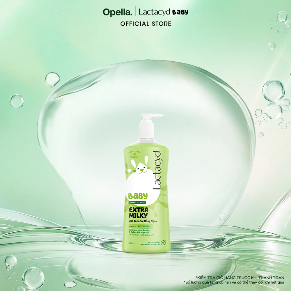 Sữa tắm gội Lactacyd Baby Extra Milky 800ml