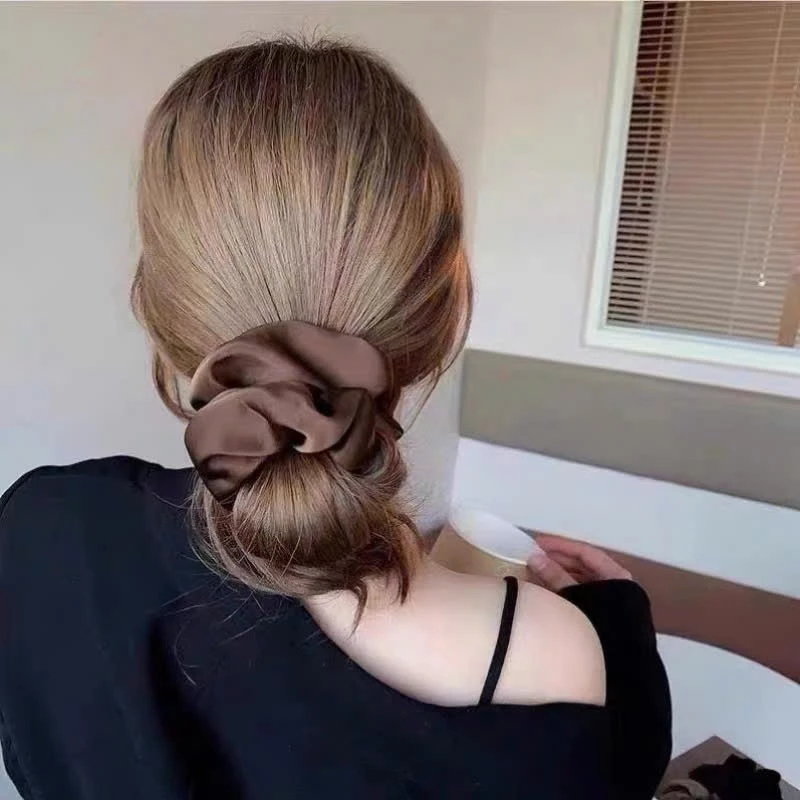 Scrunchies lụa cột tóc màu pastel trơn cao cấp Alara- Dây buộc tóc scrunchie set dễ thương sang trọng