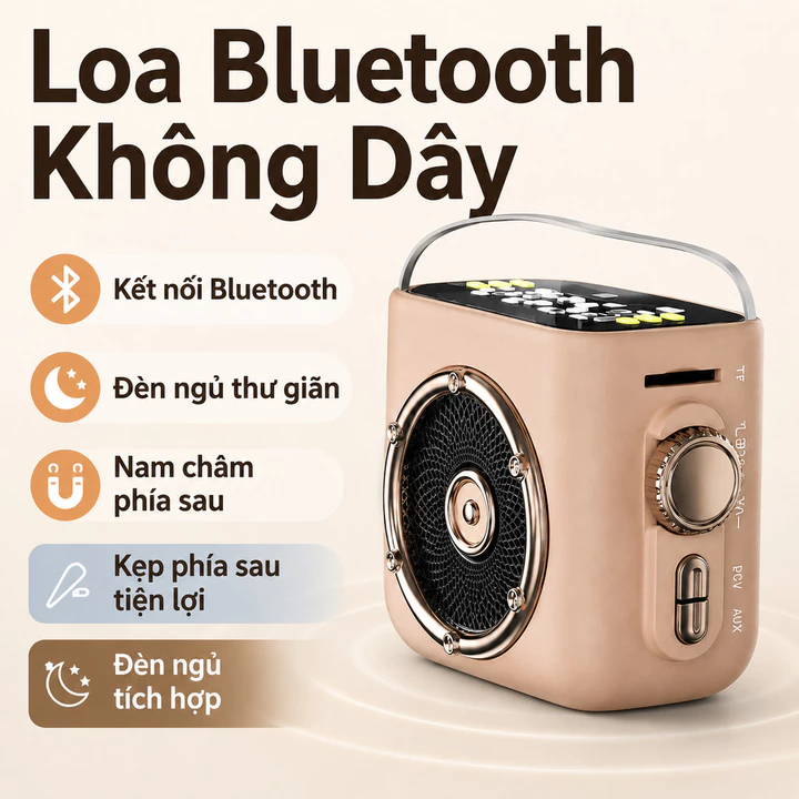 Loa Bluetooth Mini Retro Loa Không Dây Loa Nam Châm Kẹp Lưng Loa Ngoài Trời Loa Để Bàn Loa Hoạt Hình Bảo Hành 3 Năm