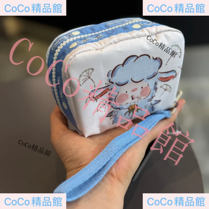 Lishijinya Lamb Nhẹ Chống Thấm Nước Dây Đeo Tay Ly Hợp Chìa Khóa Ví Đựng Tiền Xu Túi Bảo Quản Túi Đựng Mỹ Phẩm Nữ Túi Vuông Nhỏ Túi Đựng Mỹ Phẩm In AB Side 6701 – 4