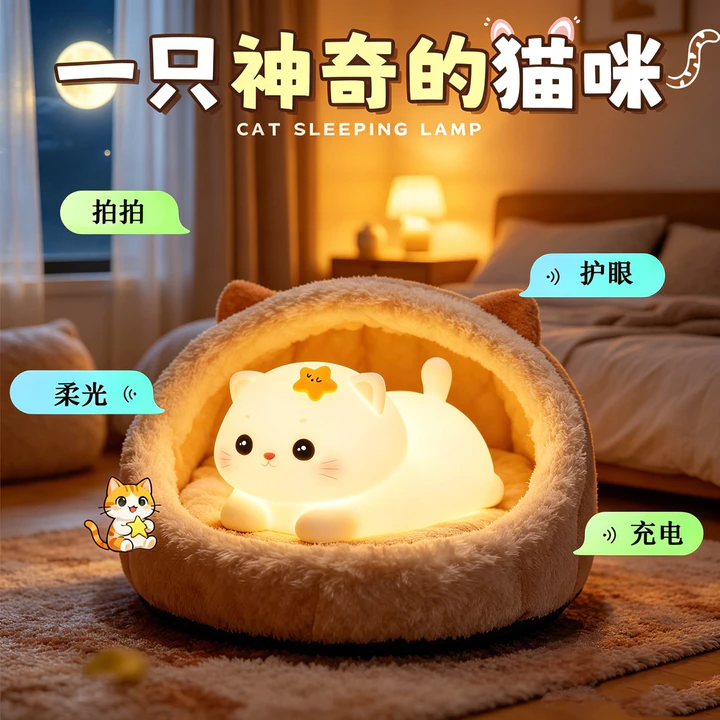 🔥Quà Tặng Lễ Hội Trung Thu Đèn Phòng Ngủ Đèn Ngủ Cảm Ứng Ngôi Sao Mèo Paiping Đèn Ngủ Bé Gái Ngủ Đầu Giường Đèn Bàn Bảo Vệ Mắt Đi Kèm Đèn Ngủ Mềm Ánh Sáng Cho Ăn
