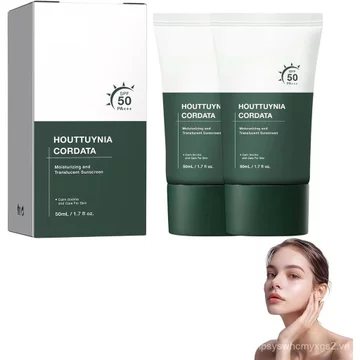 Kem chống nắng ẩm mượt, Kem chống nắng dưỡng ẩm và mờ Houttuynia Cordata, Kem chống nắng dưỡng ẩm SPF 50 PA + + + Kem chống nắng dưỡng ẩm cho tất cả mọi người, Kem dưỡng ẩm hàng ngày chống tia cực tím