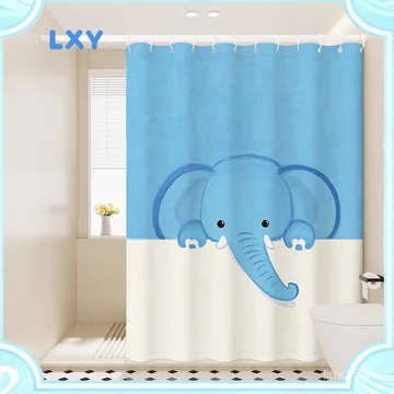 LXY Hoạt Hình Chống Thấm Nước Màn Tắm Phòng Tắm Phòng Tắm Rèm Phân Vùng Phòng Tắm Rèm Treo Không Đục Lỗ Khô Ướt Tách Tắm Rèm, Rèm, Rèm Chống Thấm Nước