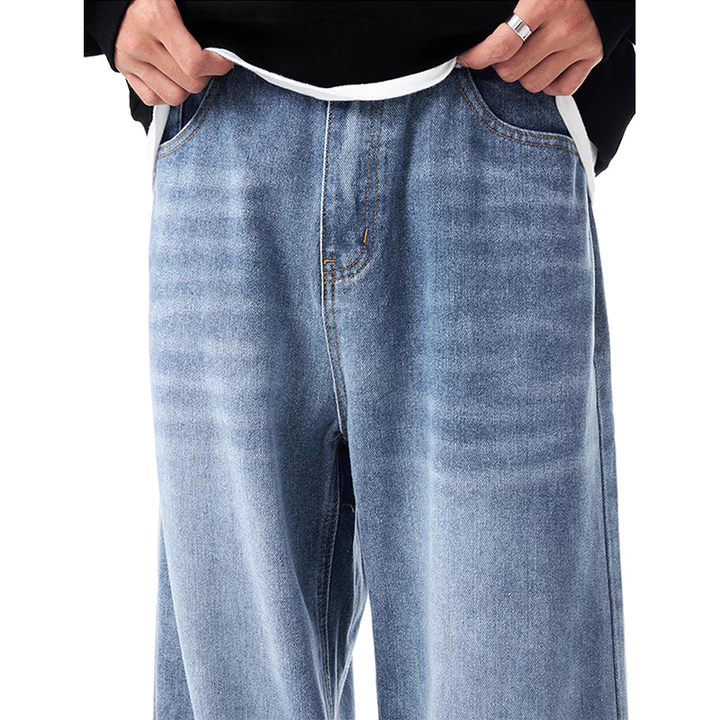 Nam Quần Rời Quần Màu Xanh nhạt Quần Rộng Quần Nam Giặt Quần Jean Denim Quần Thẩm Mỹ Quần Jean Rời Quần Jean Xanh Lo – 6