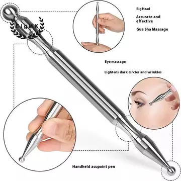 [ElgMK] Dụng cụ bấm huyệt Bút bấm huyệt Bút bấm huyệt bằng thép không gỉ / đồng thau Bút Massage phản xạ Bấm điểm Dụng cụ mát xa cho [MỚI]