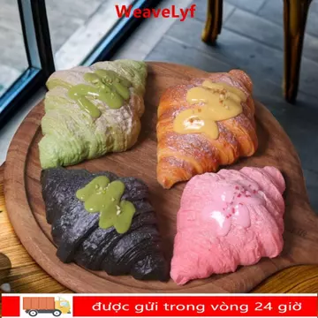 WEAVELYF Đồ chơi bóp Croissant mô phỏng, Đồ chơi thần tài cảm giác Squishy giảm căng thẳng, Quà tặng dễ thương Giải nén ​​Đồ chơi tăng chậm không độc hại Người lớn Trẻ em​​