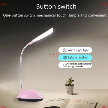 [HFS] Đèn Bàn Cho Phòng Ngủ Đèn LED Chạy Bằng Pin AAA Đèn Để Bàn Học Sách Đèn Đầu Giường Đèn Đọc Sách Đèn Văn Phòng Sinh Viên Bàn MỚI