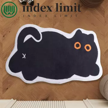 INDEX GIỚI HẠN Thảm trải sàn hình mèo, Thảm trải sàn siêu mềm chống trượt, Thảm vào cửa thấm hút mèo đen dễ thương Thảm trải sàn phòng ngủ