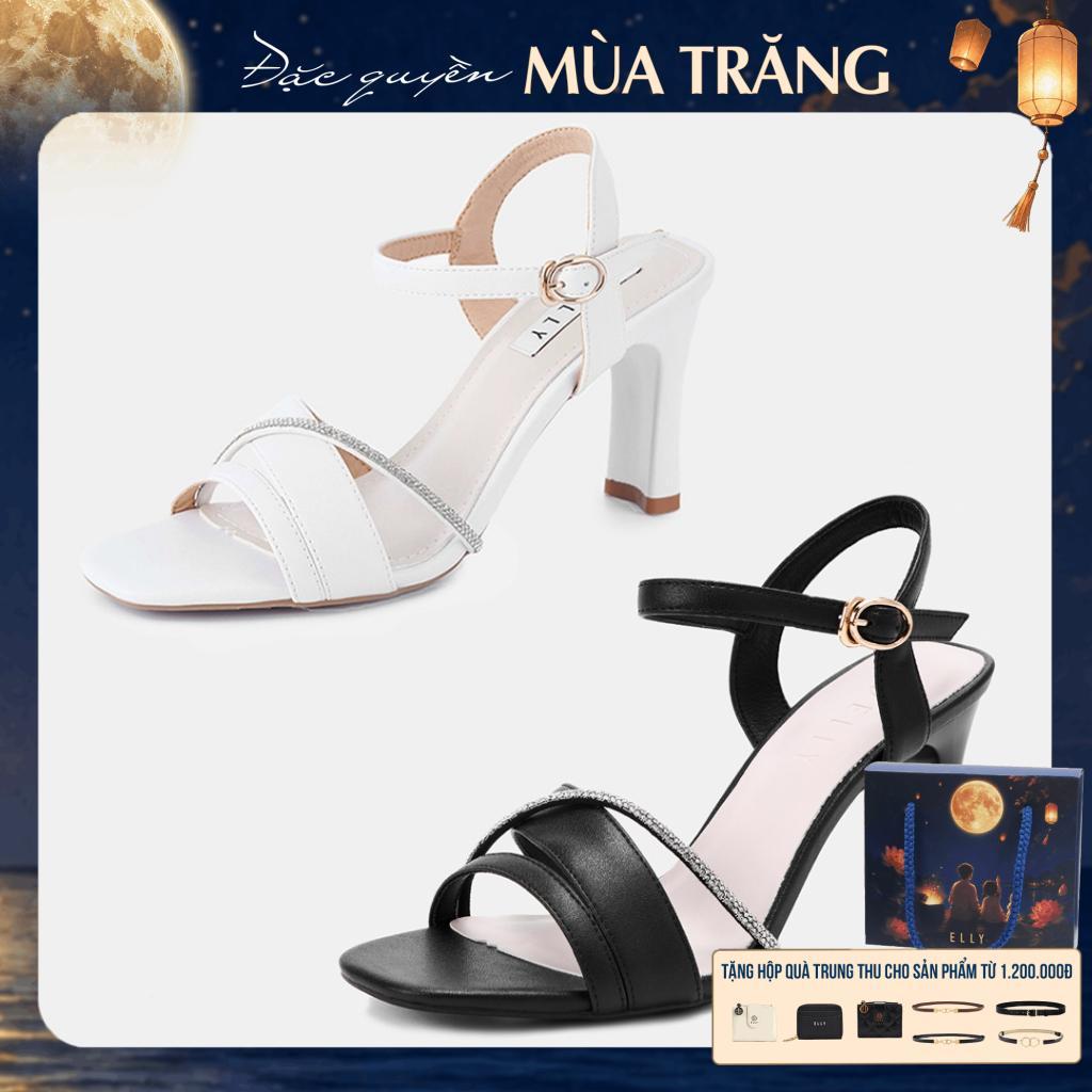 Sandal cao gót nữ ELLY EGM213 quai mảnh gót trụ 8cm thanh lịch