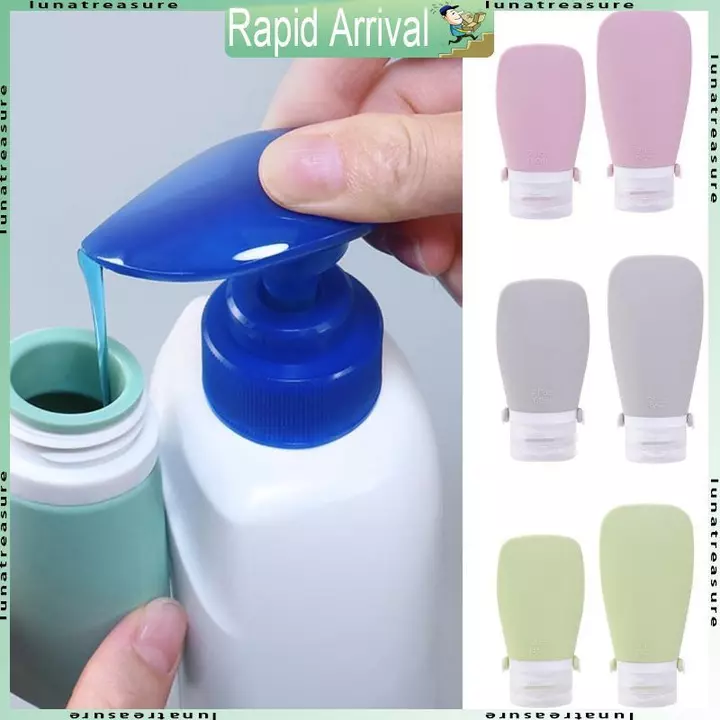 Lun 60 90ml Chai Kích Thước Du Lịch Cho Đồ Vệ Sinh Silicone Hộp Đựng Du Lịch Chống Rò Rỉ Phụ Kiện Du Lịch Có Thể Đổ Lại Cho Sham