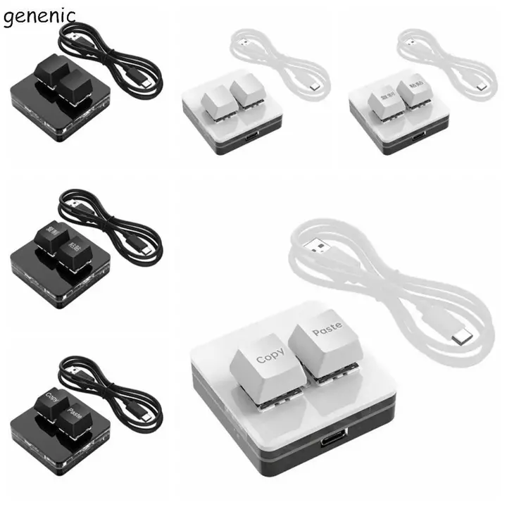 Bàn phím dán sao chép GENENIC, Bàn phím mini 2 phím mini Acrylic tùy chỉnh, Phụ kiện bàn phím Bàn phím Giao diện Type-c Phím cơ 2 phím Trò chơi bàn phím mini
