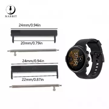 Marbit 1 Cặp 24mm Đến 22mm / 20mm Dây Đeo Tay Adapter ForSuunto7 / 9 / D5i Phụ Kiện Đồng Hồ Thông Minh Đồng Hồ Thông Minh Đồng Hồ Thông Minh Kết Nối Thay Thế FHS