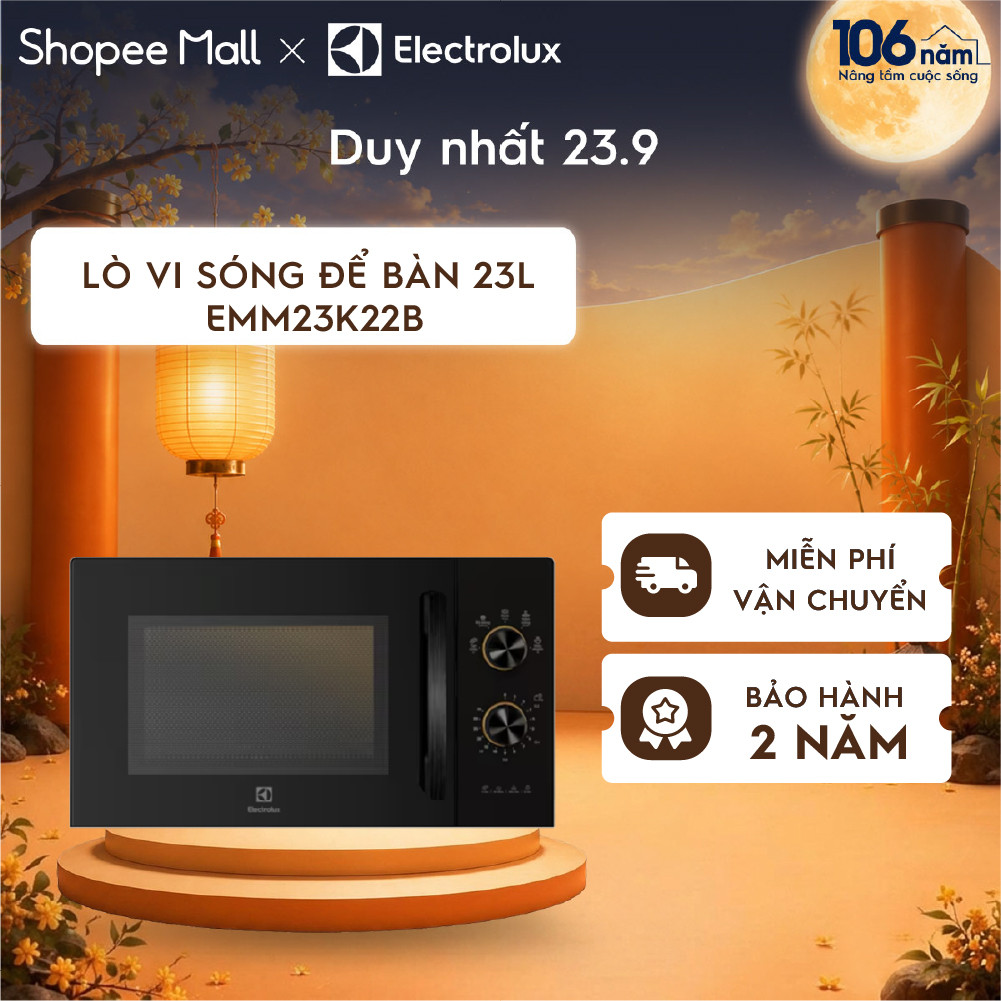 Lò vi sóng 23L Electrolux EMM23K22B 800w - 5 chương trình nấu, rã đông, hâm nóng nhanh