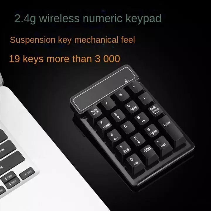Bàn phím số không dây 2.4G, 19 phím Máy tính cảm giác cơ học Bàn phím nhỏ Bluetooth, Bàn phím có dây chống nước di động Bàn phím số USB Mini Đồ dùng k