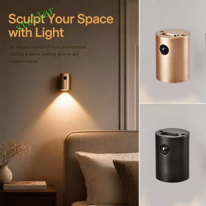 Đèn ngủ STELLARTECH, Cảm ứng cơ thể con người Đèn tường cảm biến cơ thể con người, Tiết kiệm năng lượng Đèn khí quyển có thể sạc lại Cảm biến chuyển động Đèn tường phòng khách
