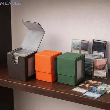 MEABEN Hộp sưu tập cửa sổ MEABEN, Hộp đựng thẻ đóng cửa chống vết bẩn, Hộp son môi có nắp Hộp đựng thẻ PU chống ẩm Bộ sưu tập thẻ
