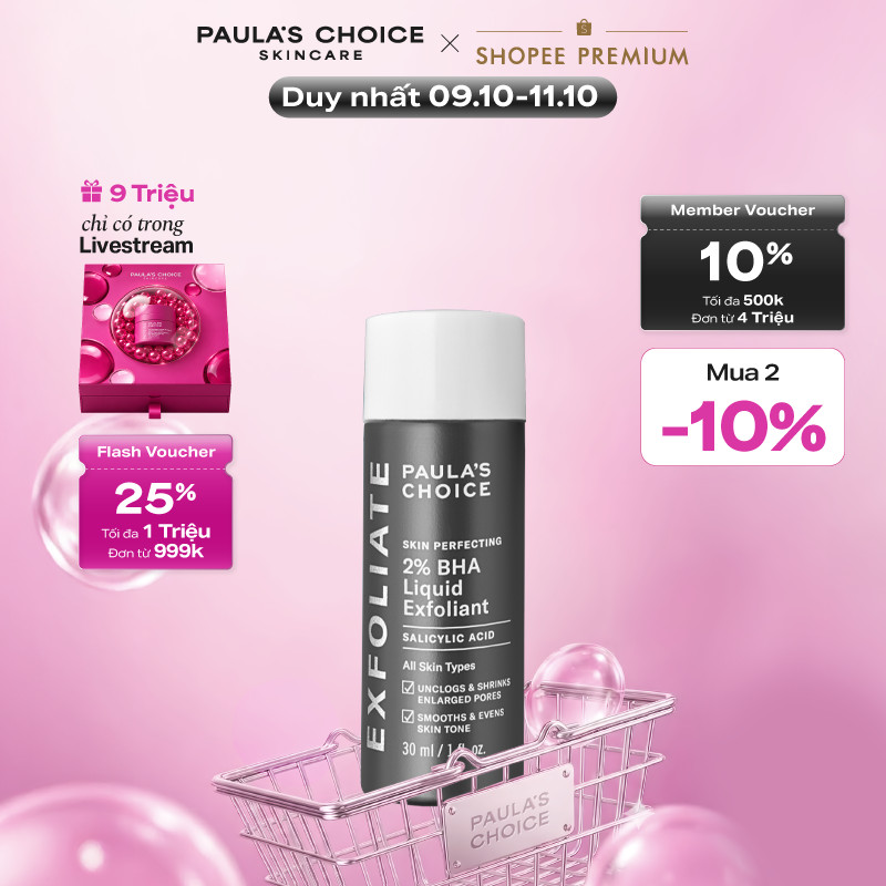 Dung dịch loại bỏ tế bào chết giảm mụn Paula's Choice Skin Perfecting 2% BHA Liquid Exfoliant 30ml 2016