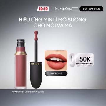 Son kem MAC Powder Kiss Lip & Cheek Mousse | Bền màu, ẩm mịn suốt 10H