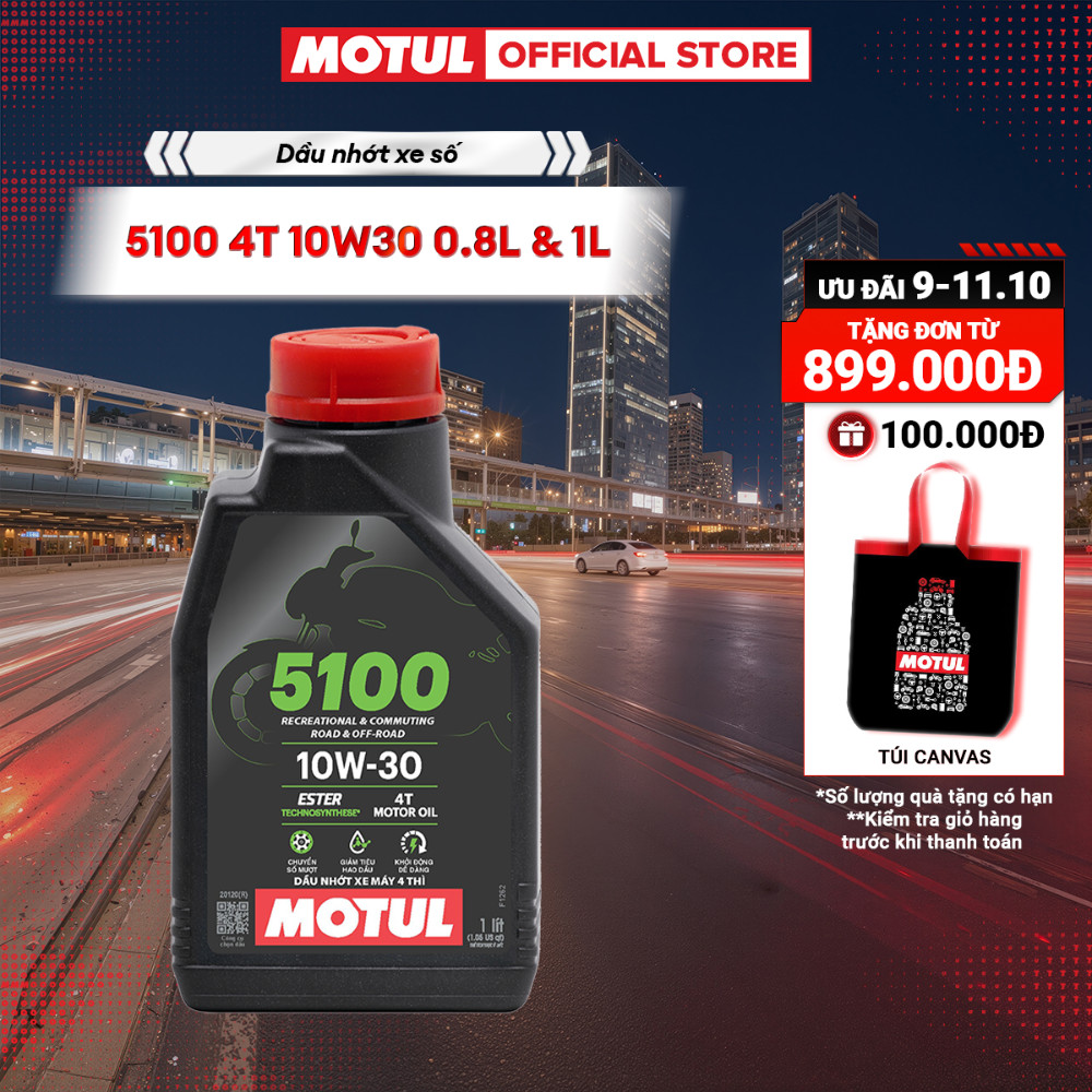 Dầu nhớt xe máy MOTUL 5100 4T 10W30 0.8L & 1L