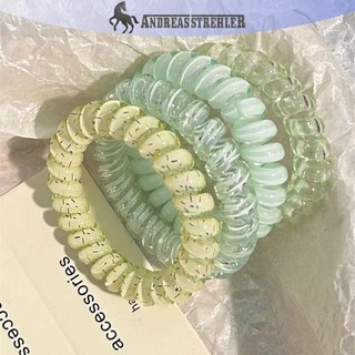 Onetimingfine 4 Dây Buộc Tóc Xoắn Ốc Nữ Dây Điện Thoại Dây Tóc Dây Đàn Hồi Dây Cao Su Scrunchies Mũ Phụ Kiện Tóc VN