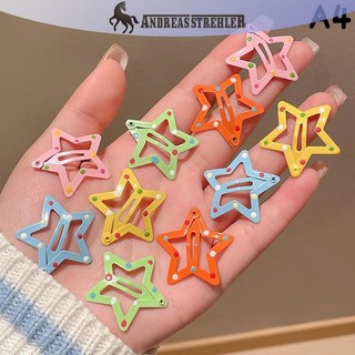 Onetimingfine 10 Cái / bộ Ngôi Sao Đầy Màu Sắc Dễ Thương Pentagram Y2k Ngôi Sao Năm Cánh Bobby Snap Kẹp Phụ Kiện Tóc VN