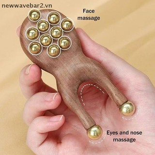 [Mới] Dụng cụ Massage mũi bằng gỗ Guasha Lược cầm tay hạt bằng đồng chống tĩnh điện cho mặt Mũi Thư giãn mắt Điểm kinh tuyến Quà tặng sinh nhật Acupoint.