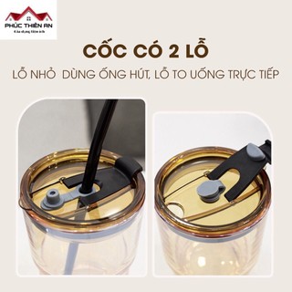 Ly, cốc thuỷ tinh uống nước có ống hút - Sang trọng, siêu bền, tiện dụng