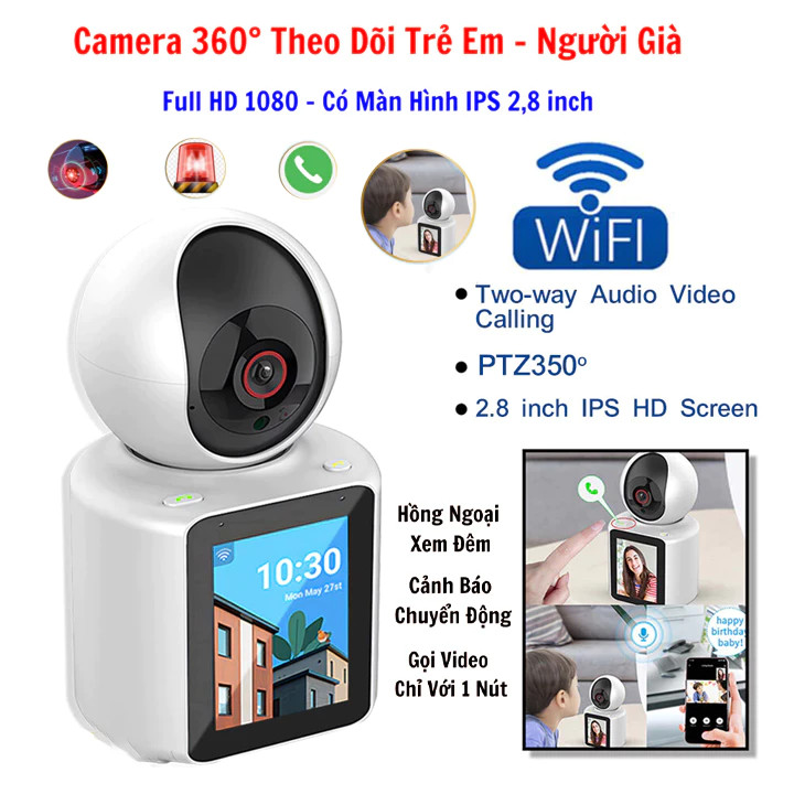 Camera Giám Sát Trẻ Em Cảnh Báo Chuyển Động,Camera Wifi Gọi Video Trực Tiếp Đàm Thoại 2 Chiều