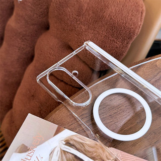 Ốp lưng Acrylic cứng trong suốt cho Samsung Galaxy Z Fold 7/6/5/4, vỏ mỏng chống sốc từ tính