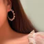 Thời Trang Hàn Quốc Phong Cách Mới Zircon Nhẹ Sang Trọng Bông Tai Tròn Bán Buôn