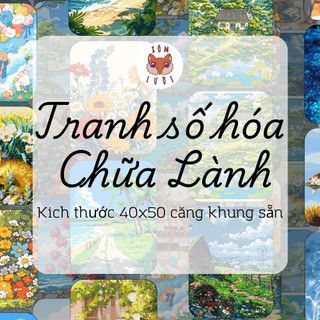 Tranh Tô Màu Số Hóa  Chữa Lành 40x50 – Căng Khung Sẵn - Hàng sẵn kho giao nhanh