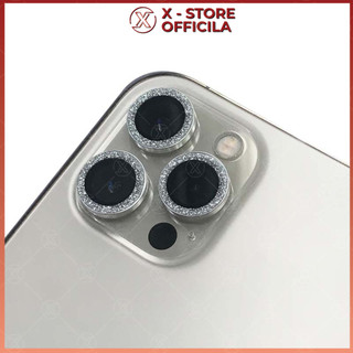 Dán camera điện thoại lấp lánh, khung bảo vệ lens kim tuyến, ốp kính đính đá chống xước, siêu trong - MDCIPKT