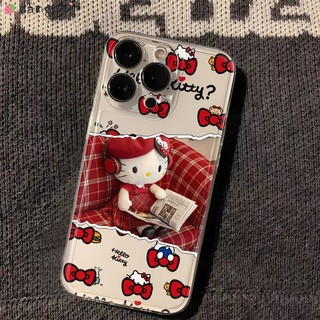 Dành Cho Huawei Nova Y70 11 10 9Z 9 8i 8 7 7i 6 5T SE 4E 3i 2i Mete 60 50 40 40E 30 20 Pro Vỏ Điện Thoại Màu Đỏ Hello Kitty Nơ Kẻ Sọc Hoạt Hình Dễ Thương Trong Suốt Vỏ Mềm Trong Suốt Vỏ bọc