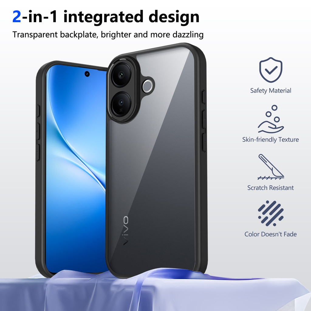 Ốp lưng Vivo V60 Lite 5G Vỏ trong suốt mờ thời trang cho Vivo V60 Lite Vỏ điện thoại