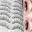 AFTEROF 10 Đôi Lông Mi, Lông Mi Giả Chồn Tự Nhiên, Khối Lượng Handmade Wispy Lông Mi Giả Trang Điểm Nối Mi