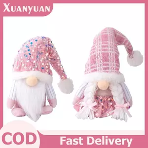 XUAN Giáng Sinh Gnome Sang Trọng Đồ Trang Trí, Búp Bê Gnomes Lùn Màu Hồng Sequin Mũ Thiết Kế Cho Gia Đình Trang Trí Bàn Giáng Sinh VN